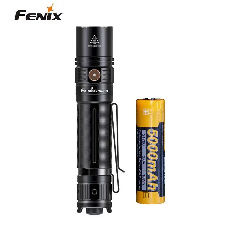 

USB Type-C Charging Fenix PD36R 1600 lumens Ultra-compact Rechargeable Tactical Flashlight with 5000mAh Li-ion Battery