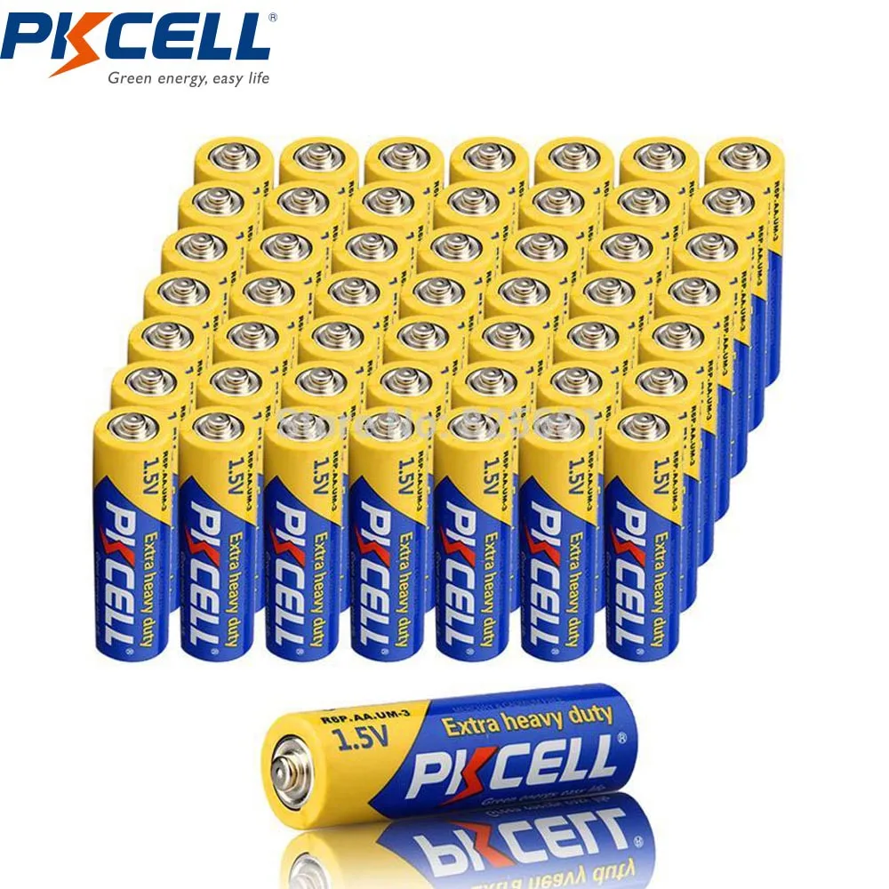 60 шт. R6P PKCELL AA батарея aa 2a 105 мин 1 5 в r6p UM3 MN1500 E91 сверхмощные батареи для часы