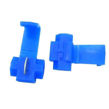 

100PCS Wire terminals quick connector cable clamp Blue Scotch Lock Quick Splice Cable Connector 18-14 awg free card buckle
