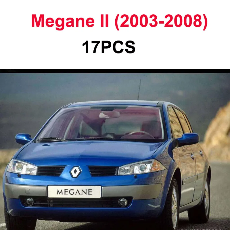 Идеальный белый без ошибок для 1995- Renault Megane I II III IV 1 2 3 4 CC автомобильный светодиодный светильник для внутреннего чтения Карта Лампа Комплект - Испускаемый цвет: 03-08 II (17PCS)