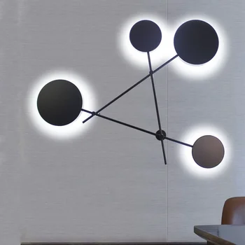 

Iron Art Living Room Wall Lamp Nordic Modern Simple Decorative Lamp LED Stairway Bedroom Bedside Lamp Wall Candlle Lights