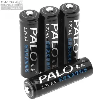 

4pcs/lot PALO Sale 1.2V AA 1300 mAh Ni-MH Rechargeable Battery with Over-Current Protection for Children's Toy / Mouse / Camera