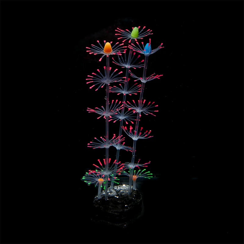 

Silicone Artificial simulation of coral Plant Flower ornaments aquarium fish tank made with fluorescent effect dynamic decor