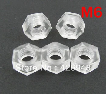 

M6 plastic nuts transparent insulation hex nuts 1000 pcs/lot