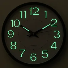 12/14inch Brief Fashion Needle Digital Wall Clock Bedroom Mute Quartz Noctilucent Clock Metal Shell Home Decor for Family Gifts