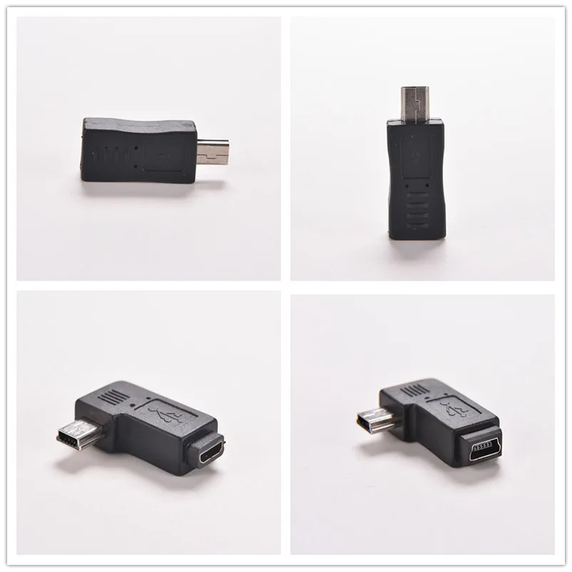 

4 Types Straight / L Shape Black Micro / Mini USB Female to Mini / Micro USB Male Adapter Charger Connector Converter Adaptor