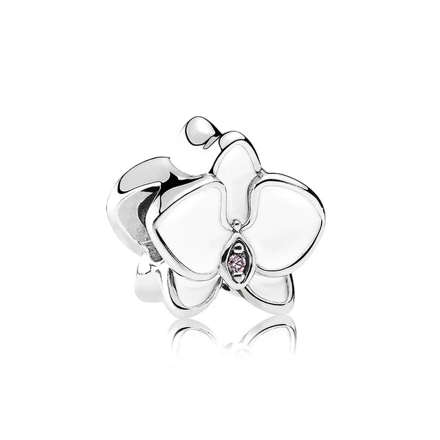 

Fanier 100% 925 Sterling Silver 1:1 Authentic 792074en12 White Orchid Charm Bracelet Women Original Jewels
