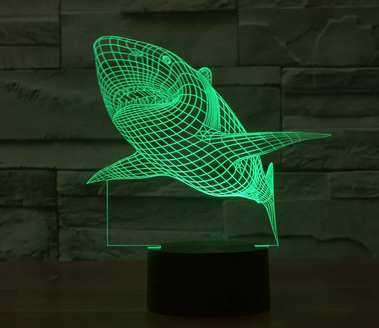 Luzes da Noite led lâmpada tubarão usb toque Formato : Animal