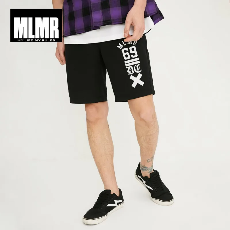 

MLMR Men's Straight Fit Letter Print Casual Shorts M|218215522