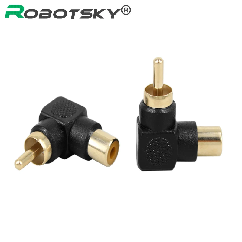 90 Degree Right Angle RCA Male to Female Adapter RCA Connector