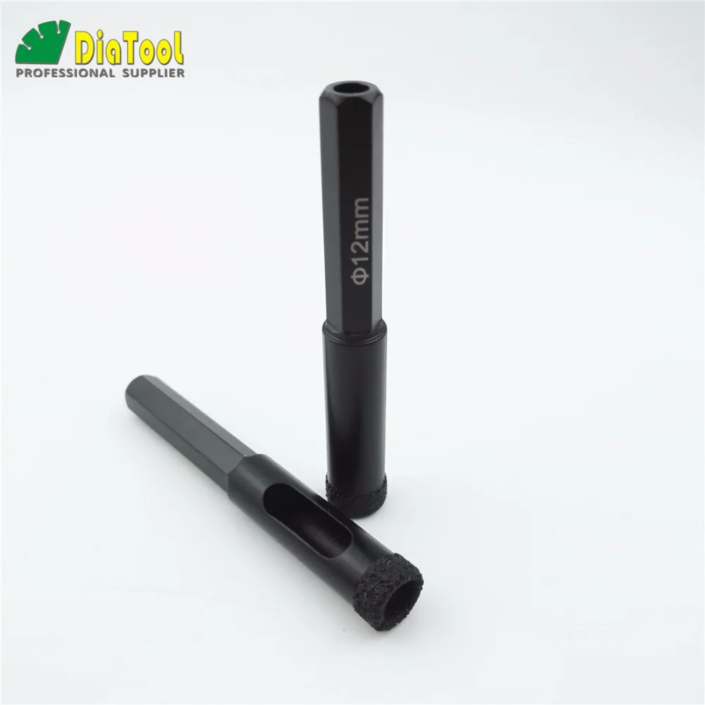 2pcs Dia 12mm Hexagon Shank Vacuum Brazed Diamond drilling core bits drill bits Hole saw for granite marble tile masonry