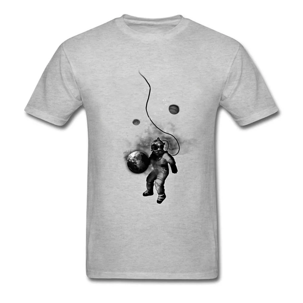 Tops Shirt Deep Sea Space Diver Thanksgiving Day Fashion Group Short Sleeve 100% Cotton O-Neck Man Tshirts Group Tee Shirt Deep Sea Space Diver grey