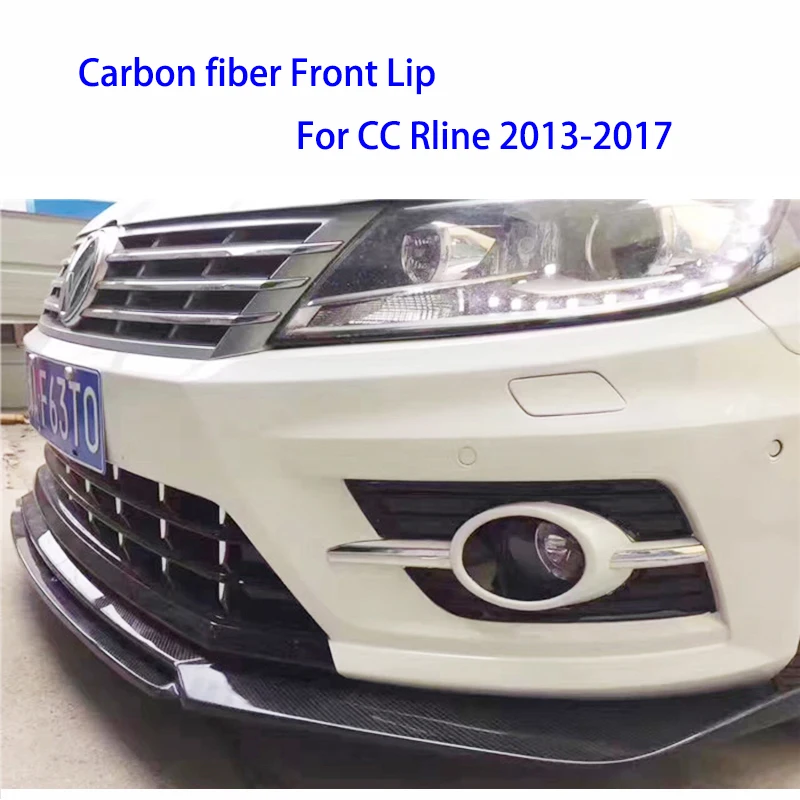 For Volkswagon 09-12 Passat CC EPA Carbon Front Bumper Canard Glossy FibreTrim