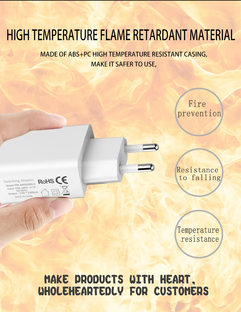 5V2A USB EU Mobile Phone Charger Travel In Europe Italy France Spain Wall Charger EU Adapter Plug For Electronic Device Charging (5)