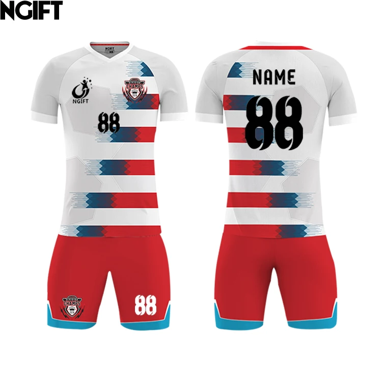 Ngift сублимированный настроить Футбол Джерси Блейзер футбольной команды Униформа OEM логотипы, имя номера настроить