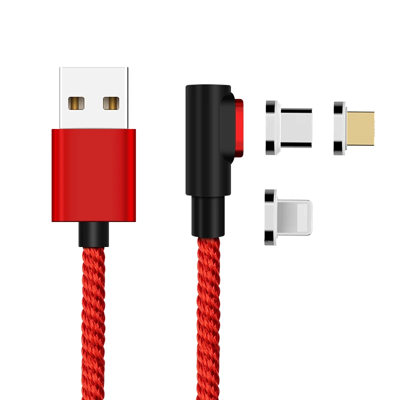 A. S L-Line Магнитный кабель для быстрой зарядки 90 градусов для iPhone X 8 7 6 Plus и Micro USB кабель и usb type-C USB C кабель для передачи данных