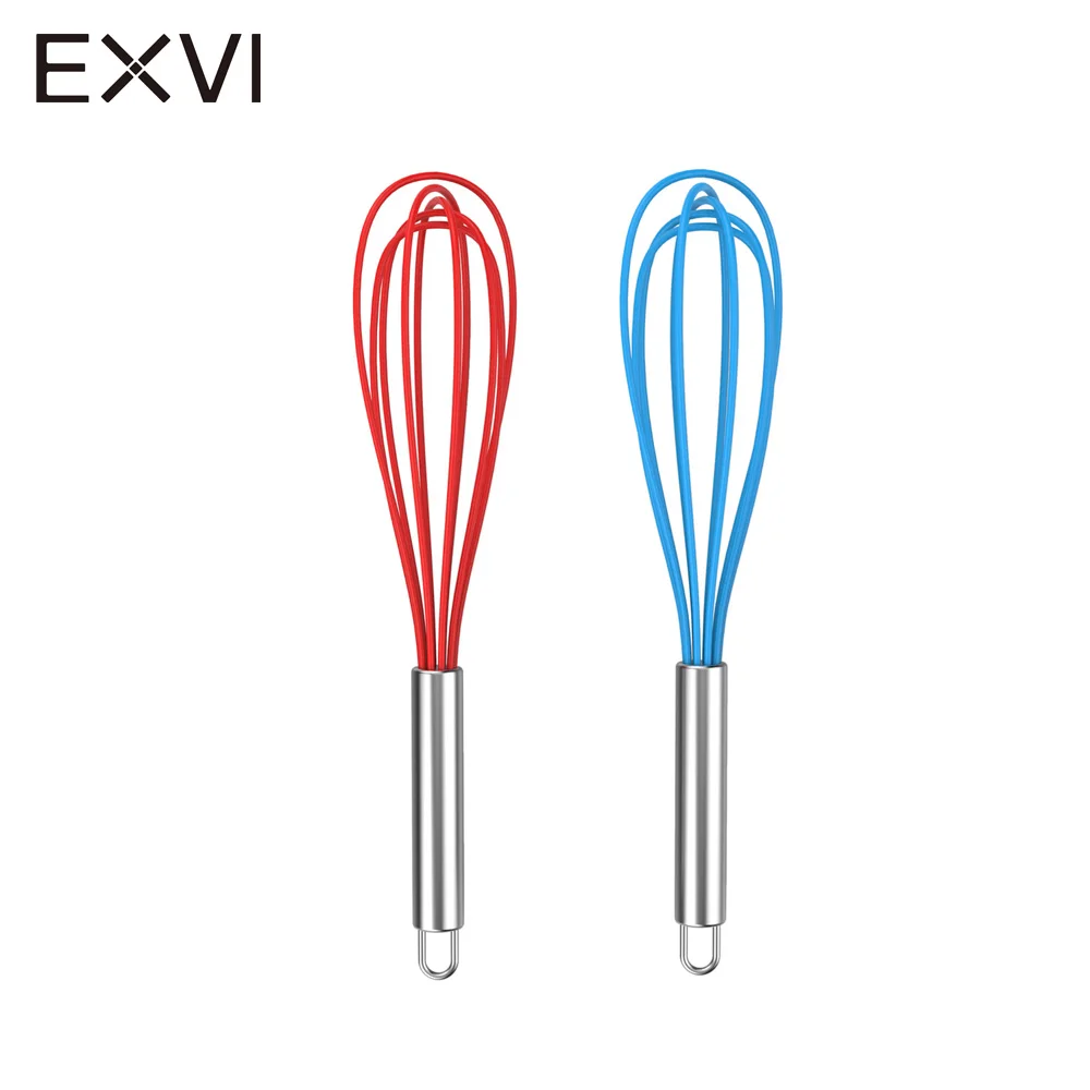 EXVI 2pcs Silicone Egg Beater Hand Milk Mixer Cook Balloon Whisk Bake