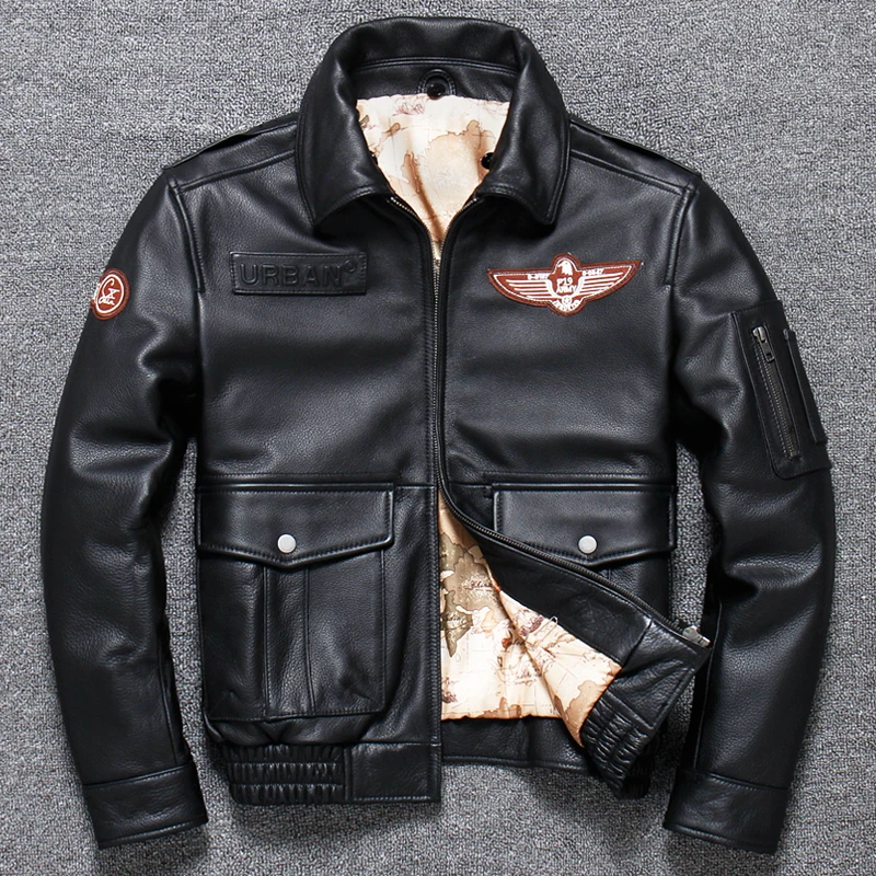 

free shipping 2019 Men's fur collar can remove thick leather jackets coat