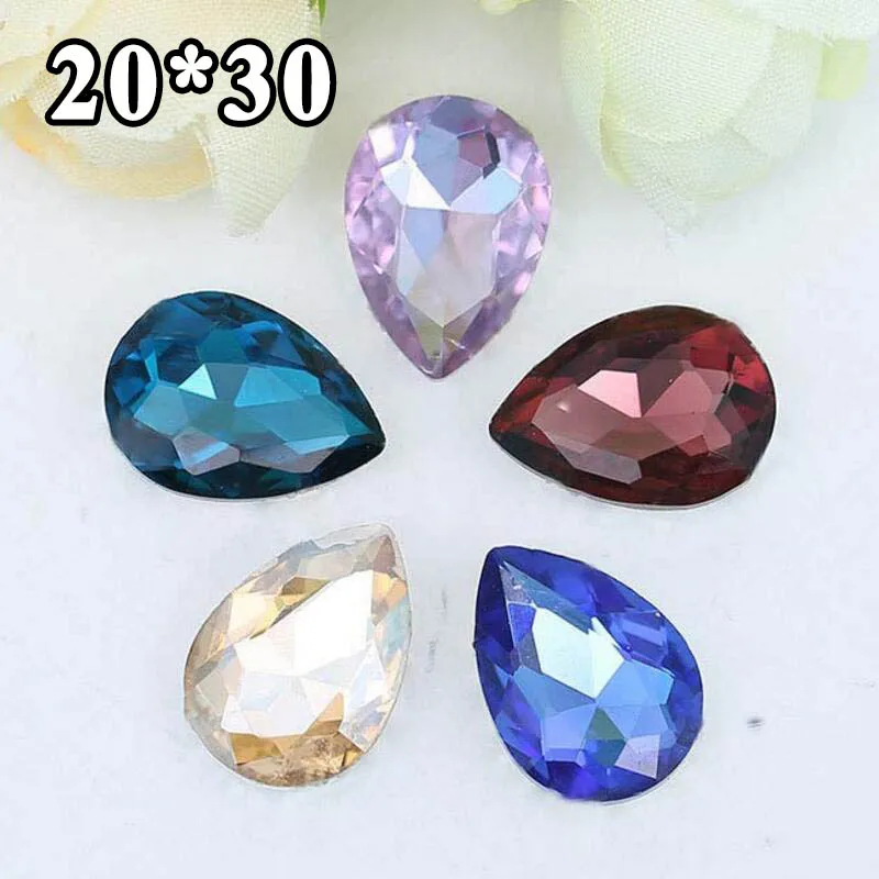 6 шт. набор Стразы для одежды 20 х30 цветов|rhinestones for clothes|mix colorsgreen rhinestones |