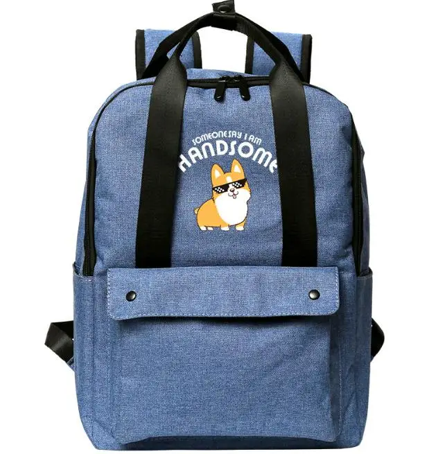 Женский школьный рюкзак в консервативном стиле с милой собачкой корги, сумка на плечо, Mochila Feminina - Цвет: 4