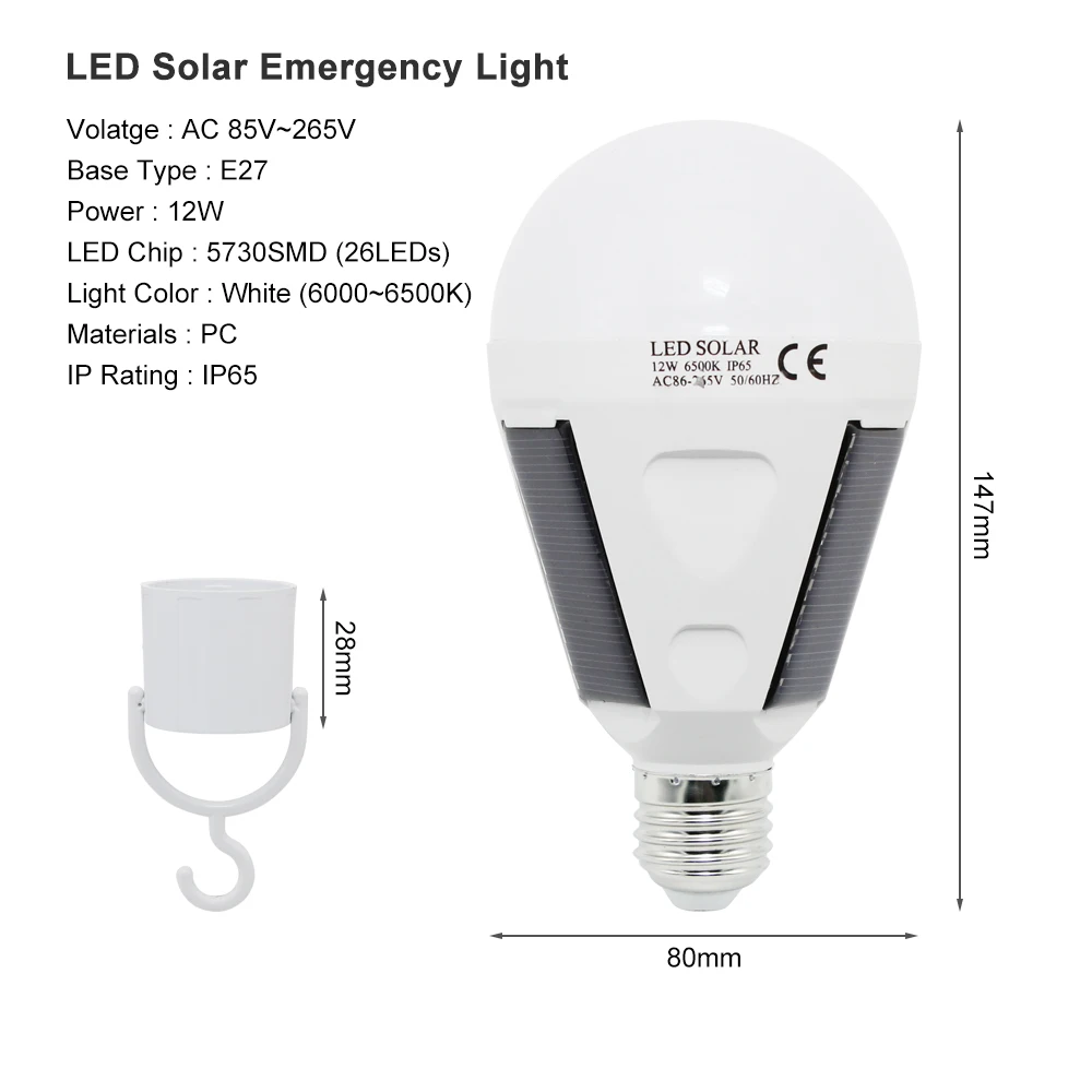 ANBLUB наружный E27 Светодиодный Солнечный Аварийный светильник водонепроницаемый подвесной перезаряжаемый светильник AC 85-265 в для походов, кемпинга, рыбалки