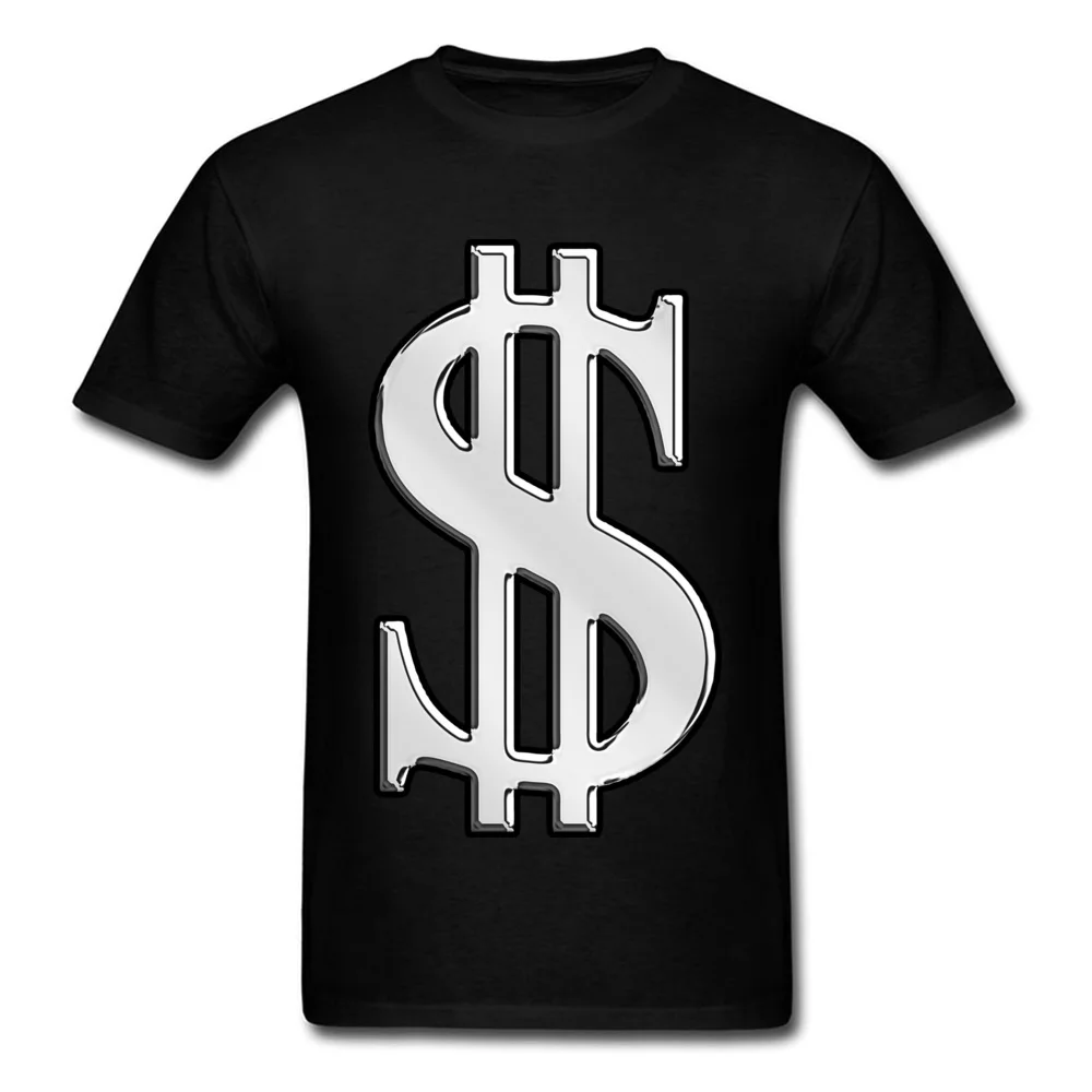 Men's Funny Fitness Tight Tops T Shirt Round Neck Summer Pure Cotton Tshirts Design Short Sleeve Cash Dollar Sign Tee Shirts Cash Dollar Sign black