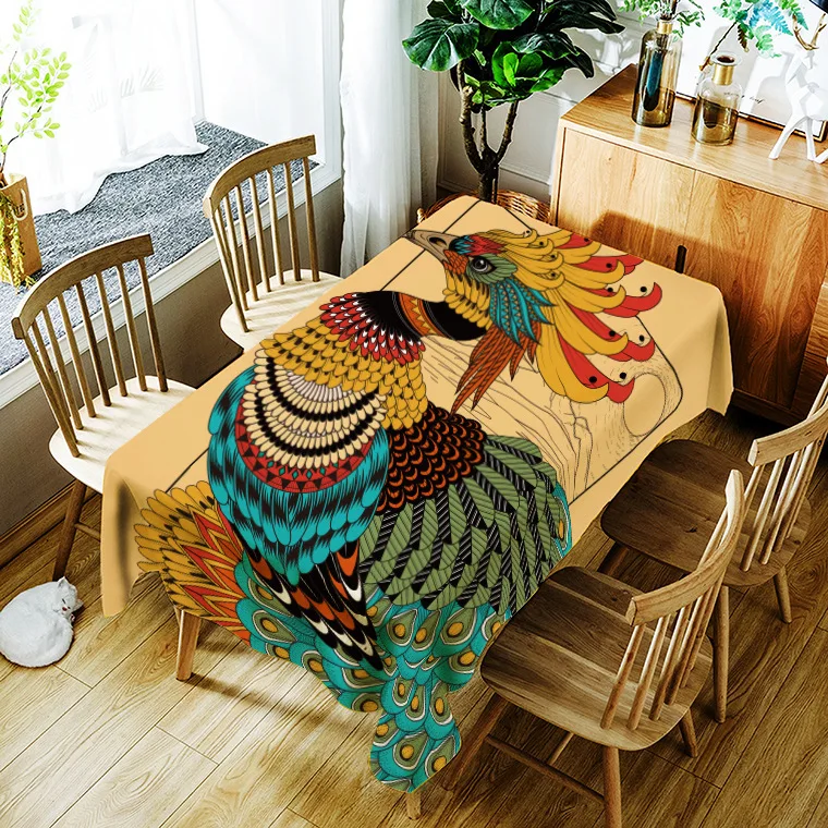 TX-466 Bird Wolf Tablecloth Waterproof Dinner Rectangular Tapetes Oilproof Home Table Cloths Party Banquet Table Cover Dining - Цвет: TX-466