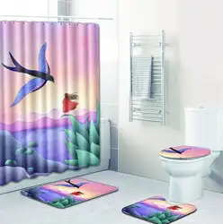 4 шт./компл. красочные художественные картины Шторки для душа с принтом водонепроницаемая ткань из полиэстера современная мода Туалет