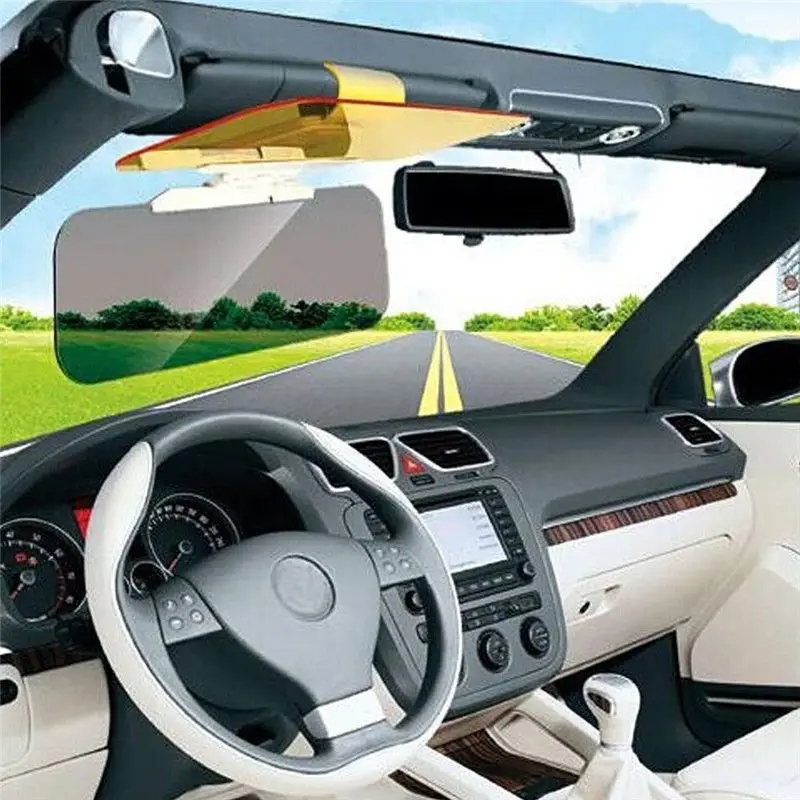 Car Sun Visor Night Vision Driving Glasses Clear View HD Anti Dazzling Fold Flip Down UV Proof Mirror Auto Accessories