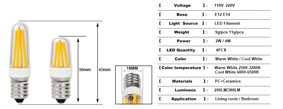 Ультра яркие красные/зеленые/E12 E14 светодиодный светильник AC220V 110V 2W 4W нитевые светильник 360 градусов светодиодный лампы заменить галогенные лампы 40 Вт люстра светильник s