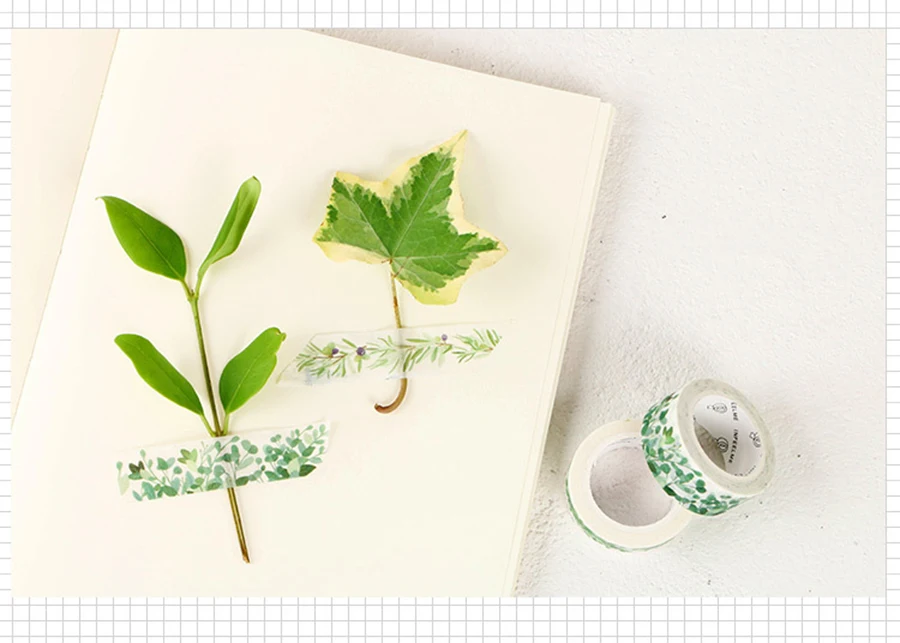 1х Kawaii Green plant life васи клейкая лента kawaii DIY Скрапбукинг планировщик Маскировочная лента офисная клейкая лента канцелярские товары