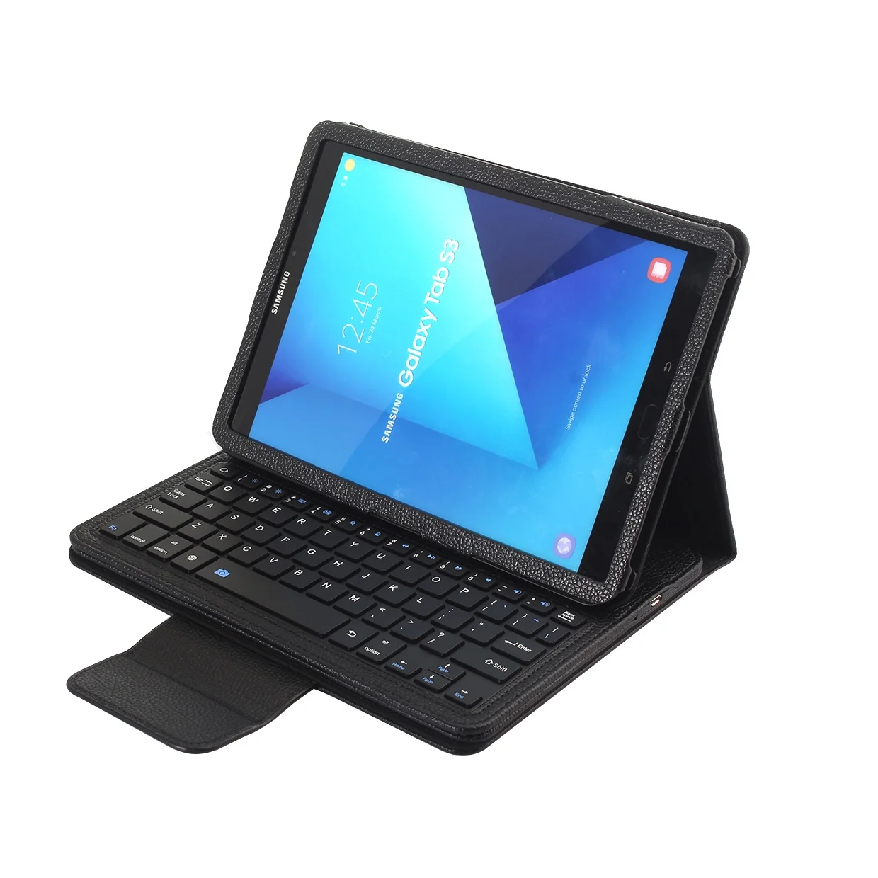 Черный Для Samsung Galaxy Tab S3 9,7 Беспроводной Bluetooth клавиатура чехол для Galaxy Tab S3 9,7 T820 Tablet Флип кожаный чехол подставка+ стилус - Цвет: Черный