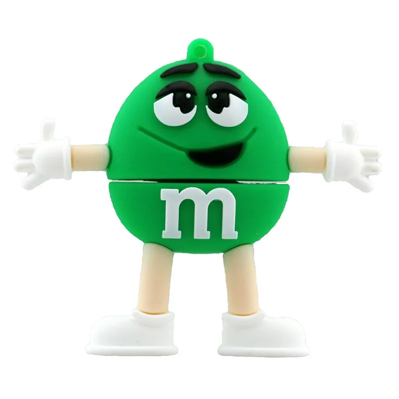 Милый мультяшный usb-накопитель M& M Rainbow Bean, 4 ГБ, 8 ГБ, 16 ГБ, 32 ГБ, 64 ГБ, флеш-накопитель USB 2,0, флеш-карта памяти, 6 цветов на выбор