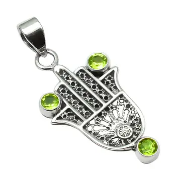 

Genuine Peridot Pendant 925 Sterling Silver, 42.8 mm, 2SP0196