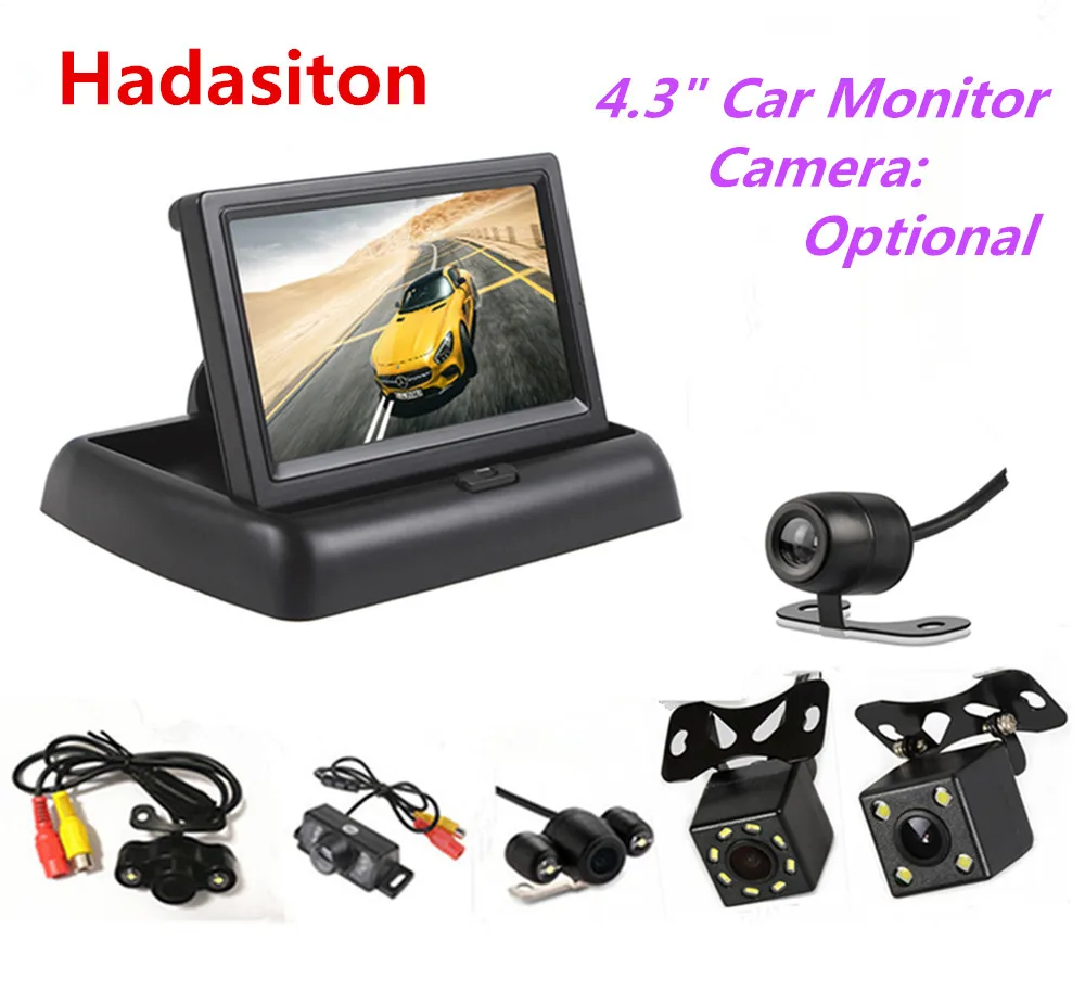 

Foldable design 4.3 inch TFT LCD Car monitor Rearview reversing parking monitor,Rearview camera optional