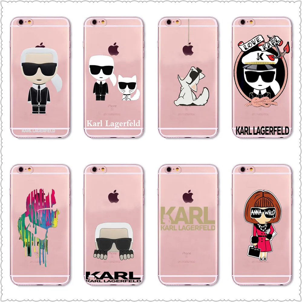 

Karl Lagerfeld Cover For iphone X XS XR Quality Transparent soft silicone For SamsungS7 S8 S9 Case