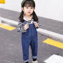 Детские брюки хлопковые брюки на подтяжках комбинезон для девочек Комбинезон для девочек штаны для маленьких девочек рост от 70 до 120 см