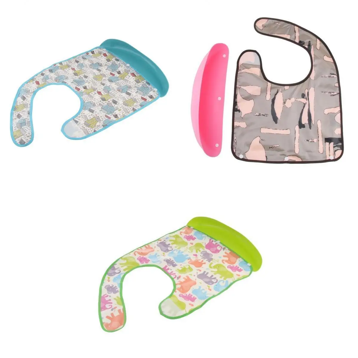 

3pcs Large Adult Bib Reusable Clothing Eating Mealtime Protector