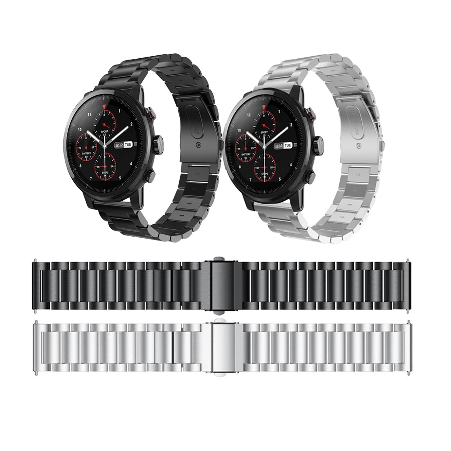 Сменный металлический ремешок для смарт часов Xiaomi Huami Amazfit Stratos 2 2S PACE 22 мм на