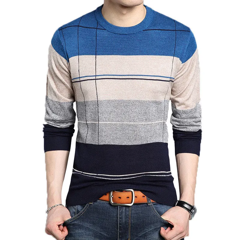 FGKKS, бренд, мужской пуловер, свитера, Осень-зима, мужской вязаный свитер с длинным рукавом, мужской полосатый топ