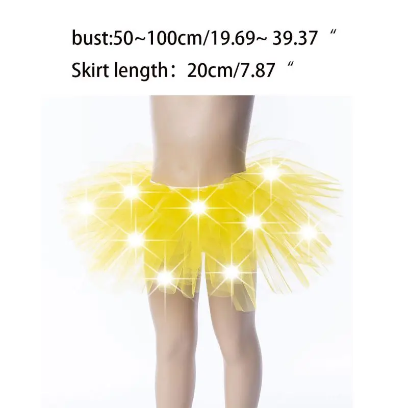 Светодиодный светильник для девочек, 13 цветов, мини-юбка-пачка в стиле El Wire многослойная юбка-американка из тюля для балета, танцев, яркого цвета
