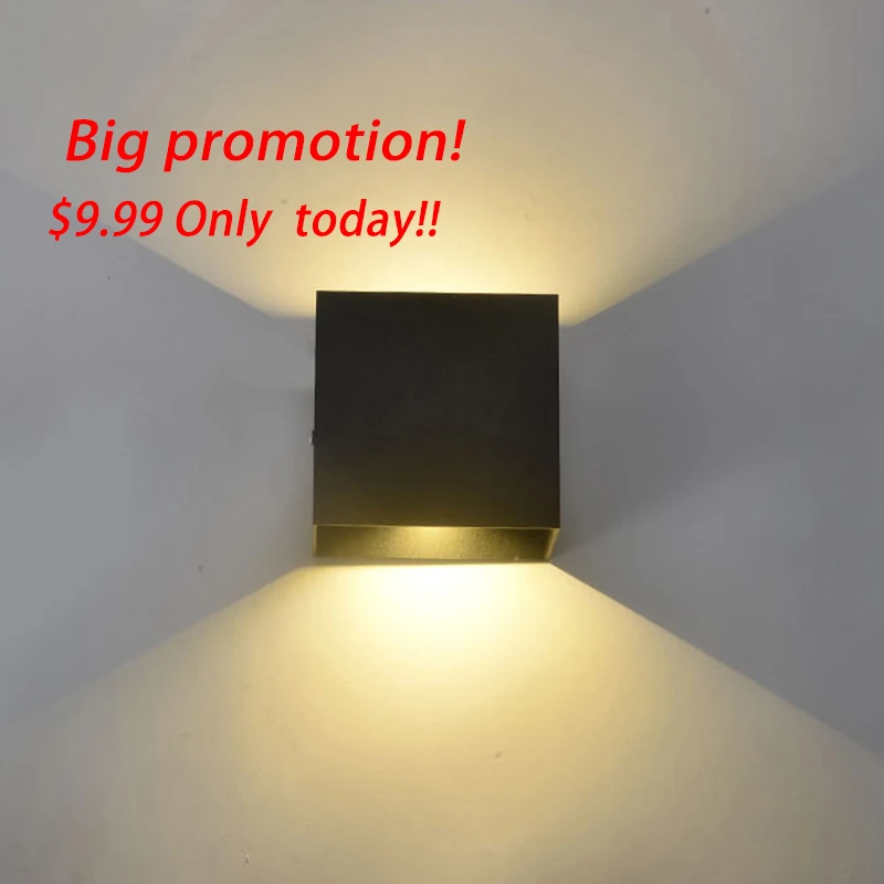 

HAMRVL 12W LED Aluminium wall light rail project Square AC 85V 110V 220V 265V lamp bedside room bedroom lamps arts