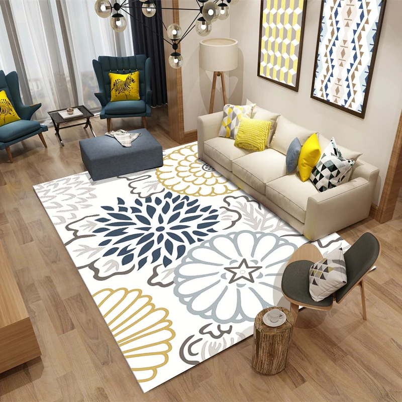 

50*80cm Modern simple 3D printed carpet living room bedroom bedside tea table study dining room hall foyer mat anti-slip mat