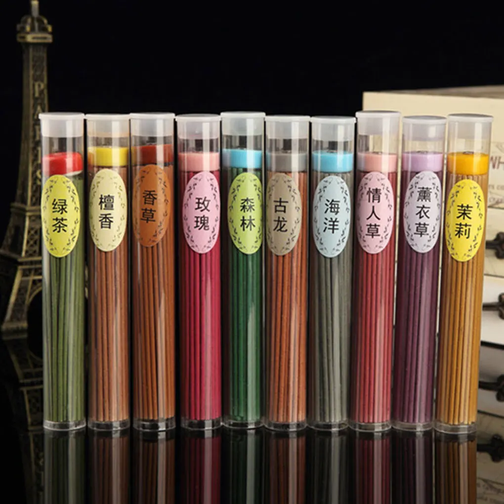 

60PCS Sandalwood/Rose/Green Tea/Vanilla Fragrance Fresh Air Natural Aroma Indoor Sticks Incense Home office aromatherapy