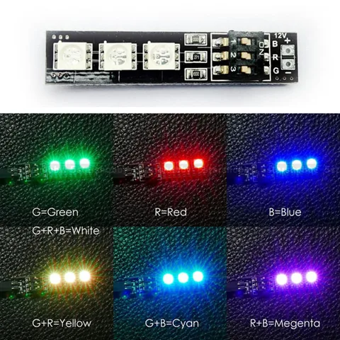 RGB LED Light Board 12V 7Colors Changing DIP Switch for RC Model Quadcopter RGB LED Light Board 12V 7Colors Changing DIP Switch for RC Model Quadcopter