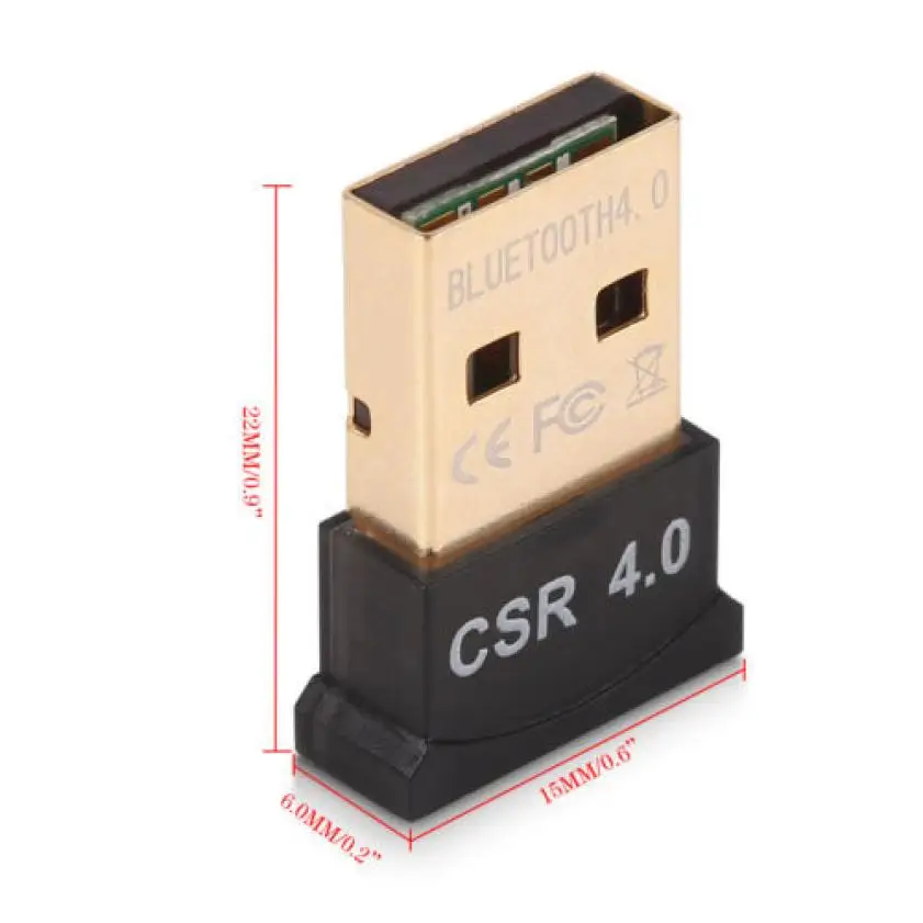 

Bluetooth CSR V4.0 Dongle Dual Mode Wireless Adapter 20m 3Mbps for Windows 8 7