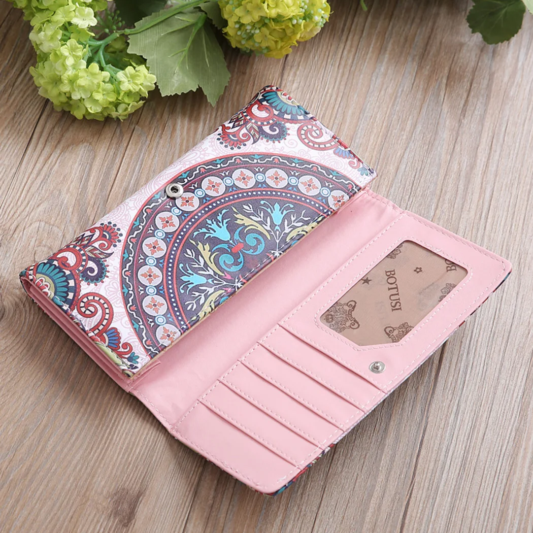 

Fashion Flower Pattern Women Wallets PU Leather Women Purse High Quality Wallet Female Clutch Large Capacity