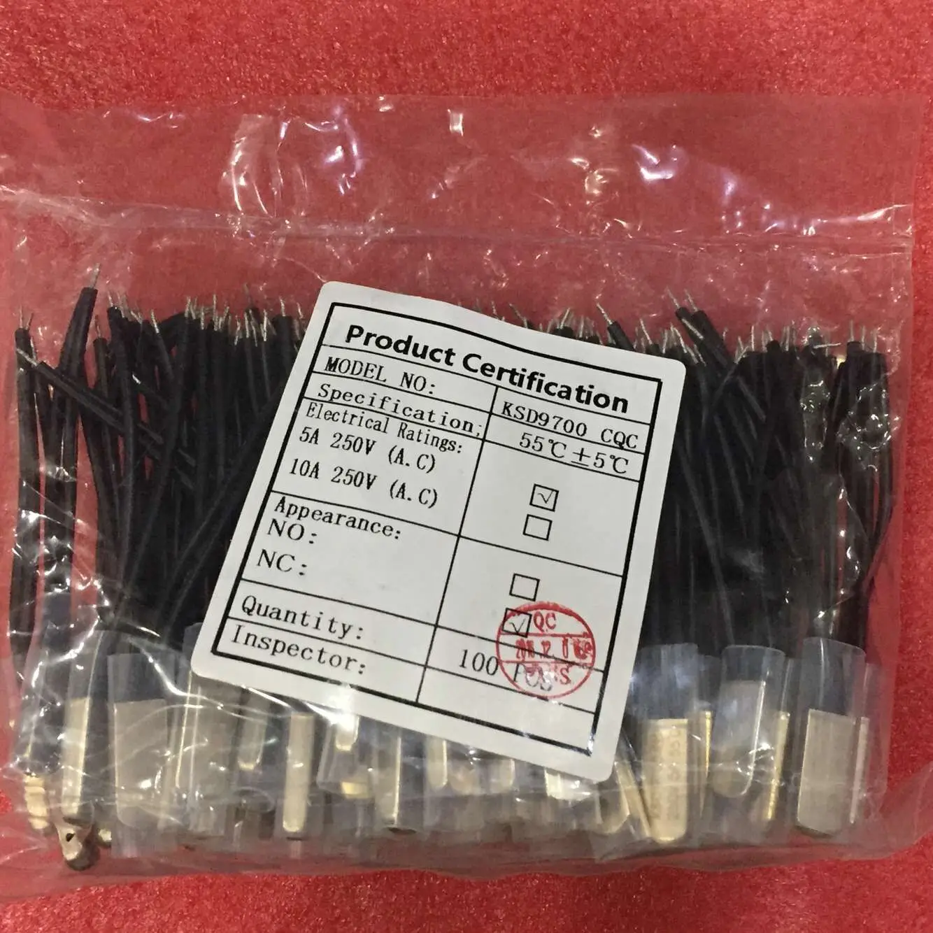 Тепловая защита двигателя вентилятора KSD9700 250В/5А 55C градусный регулятор