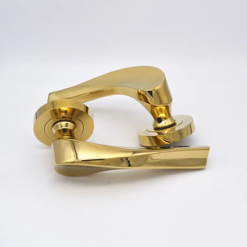 

High Quality Gold Plated Interior Door Handles Door Lock Set for Interior Doors Mechanical Lock for Bedroom 513K
