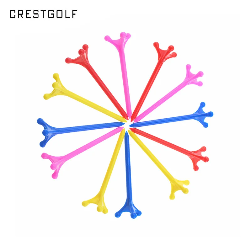 

CRESTGOLF 50pcs/packs size 83mm Plastic Golf tees Three Claws Golf Tees Golf Accessories Multicolor